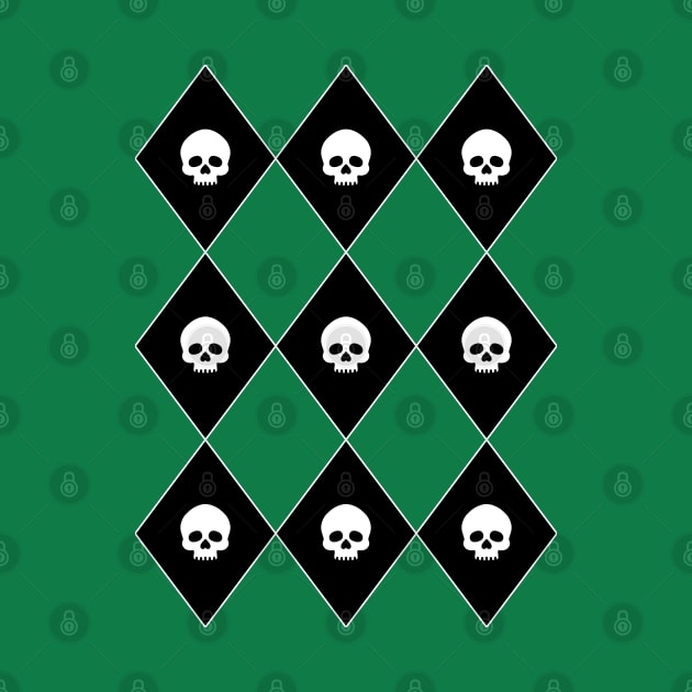 Harlequin Skull Pattern (Green) by inatorinator