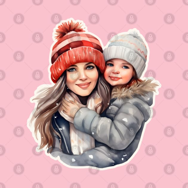 Mom with daughter winter fashion by beangeerie