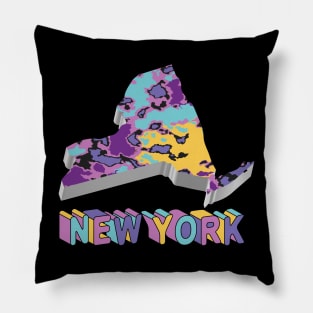 New York State Abstract Art Pillow