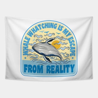 Funny Whale Watching Sea Mammal Tapestry