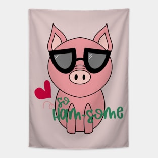 Handsome Ham-Some Pigs with Sunglasses -  Handsome Enough Tapestry