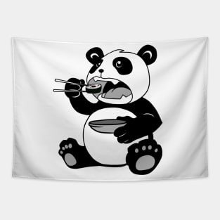 Panda Eating Sushi Cute Japanese Kawaii Panda Tapestry