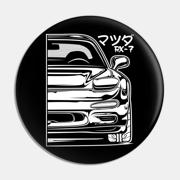 Mazda RX7 (White Print) Pin by idrdesign