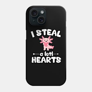 Axolotl Lover Funny Valentines Day Kawaii Anime Steal Hearts Phone Case