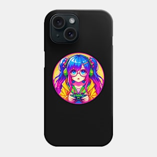 Neon gamer girl Phone Case