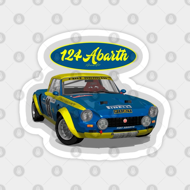 Abarth 124 23 Magnet by PjesusArt