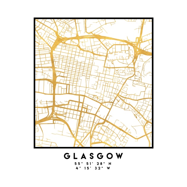 GLASGOW SCOTLAND CITY STREET MAP ART by deificusArt