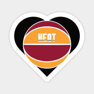 Heart Shaped Miami Heat Basketball Magnet