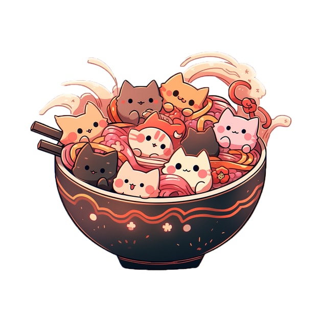 cats in ramen by Ninja banana