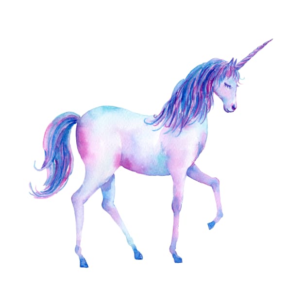 Purple Unicorn In Watercolour by designsbycreation