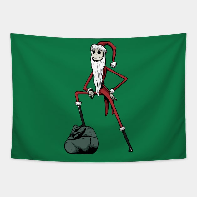 Santa Jack Skellington Tapestry by Black Snow Comics