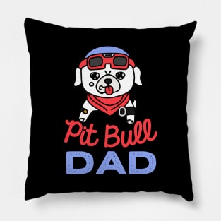 Pit Bull Dad Dog Owner Retro Dog Father Pillow