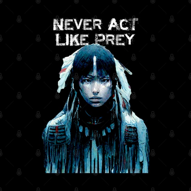 Never Act Like Prey No. 1 ... Always be aware! On a Dark Background by Puff Sumo