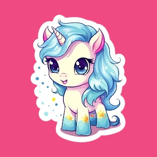 cute Kawaii Unicorn sticker T-Shirt