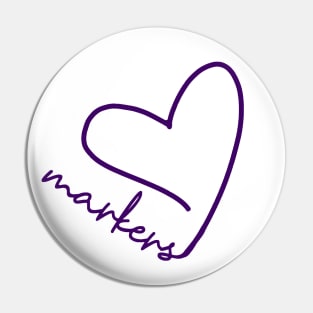 Markers Heart Logo Pin