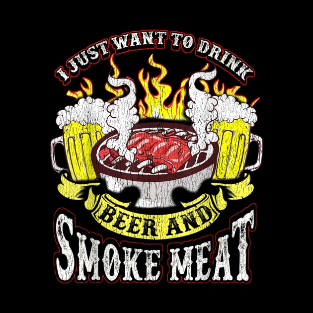 BBQ Grilling Beer TShirt Smoke Meat Funny Quotes Humor Gift by nellieuyangela