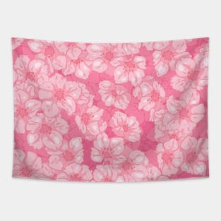 The cute pink Japanese cherry flowers Tapestry