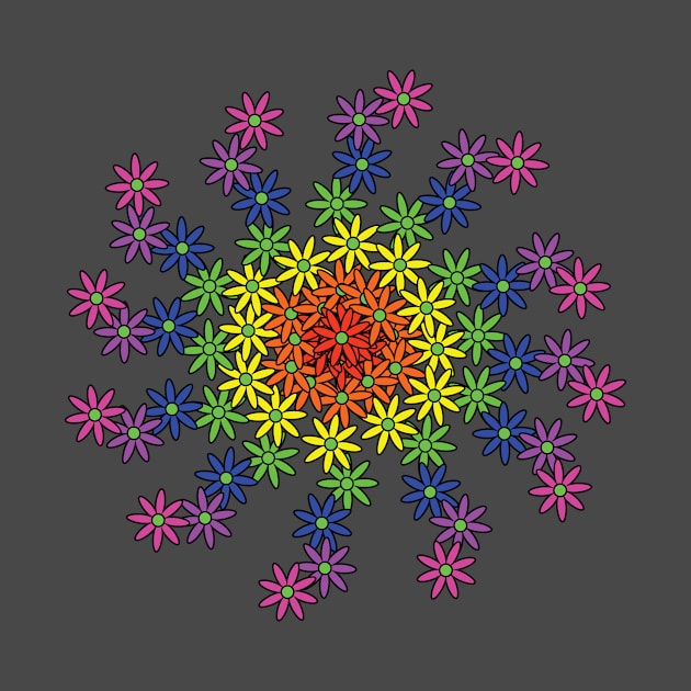 Rainbow Flower Wheel by emojiawesome