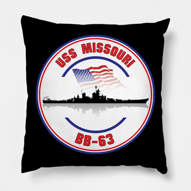 USS Missouri BB-63 Pillow by darkside1 designs