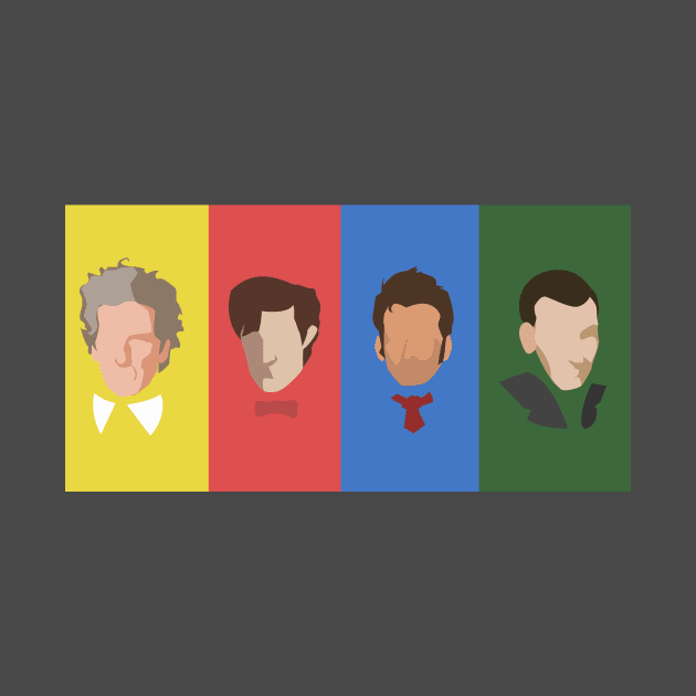 4 Doctors from Doctor WHO Design by AmitDesigns