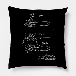 Can opener Vintage Patent Drawing Pillow