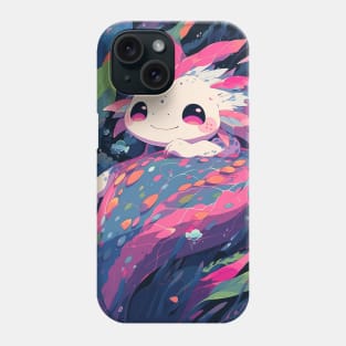 Cute Axolotl Anime Art Design | Cute Animals | Axolotl Hentaii Chibi Kawaii Design Phone Case