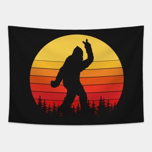 Funny Peace Out Bigfoot, Sassy Sasquatch Tapestry