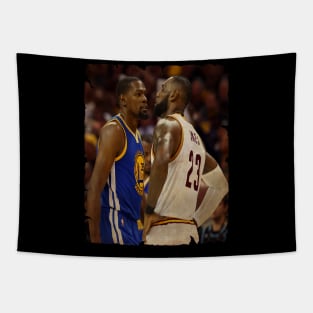Kevin Durant vs Lebron James Vintage Tapestry