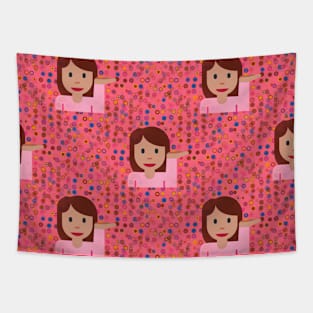 brunette lady emoji Tapestry