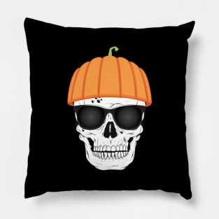 Skeleton Head Sunglasses Funny Pumpkin Head Pillow