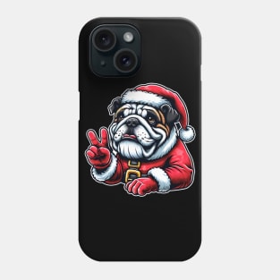 Bulldog as Santa on Christmas Phone Case