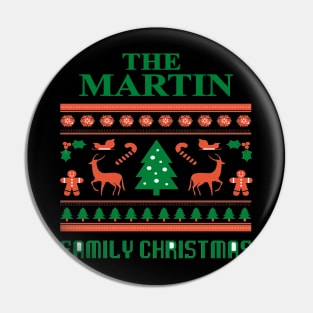 Family Christmas - Groovy Christmas MARTINfamily, Family Christmas T-shirt, Pjama T-shirt Pin