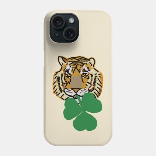 Tiger Biting Shamrock for St Patricks Day Phone Case