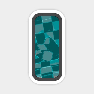 Mirror Cube in Checkered Checkered Room - Cyan Magnet