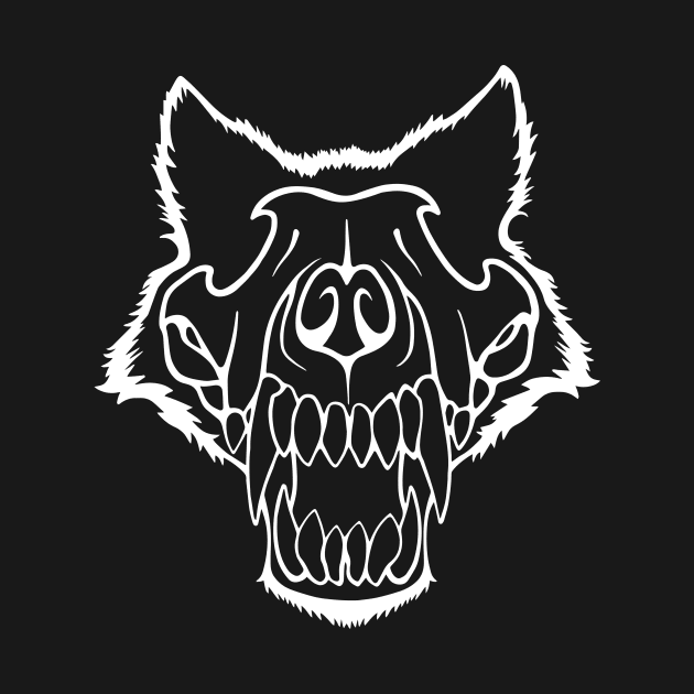 Wolf Skull White by CharlieWizzard