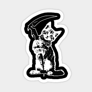 Super Cute Grim Reapurr Kitty, Death Cat, Funny Reaper Magnet