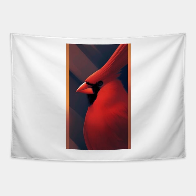 Red detailed Cardinal Tapestry by ShopSunday