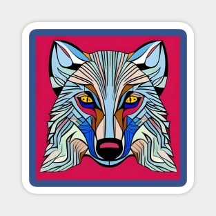 Comic Book Art Wolf Face Magnet