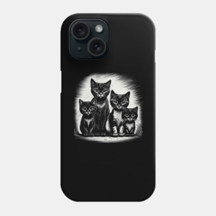 Black little cats Phone Case