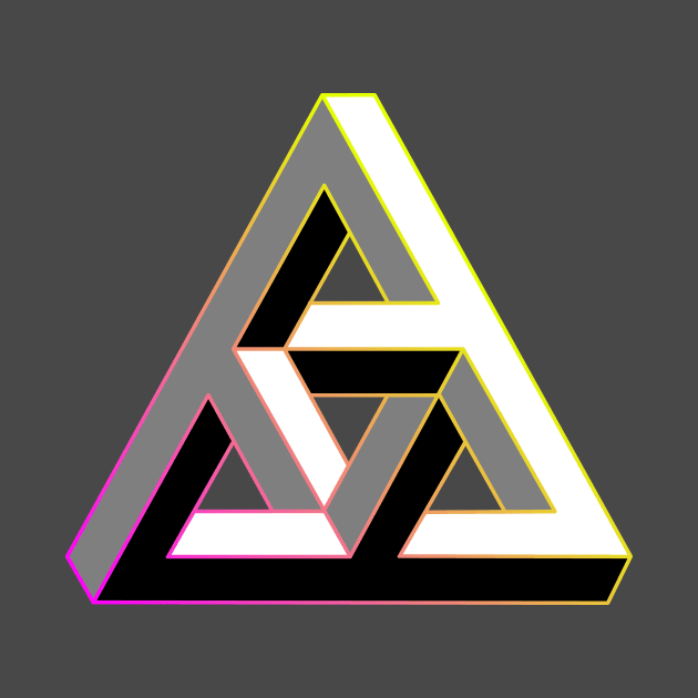 Even more impossible triangle with magenta to yellow gradient edge by TRIME