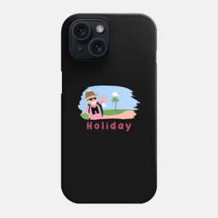 Holiday A Minimal Art Of Beach With An Old Man - Live Happy Phone Case