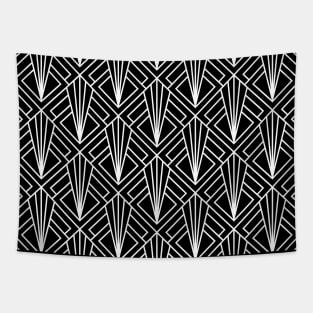 Art Deco Pattern no 87 - Black and White Pattern Tapestry