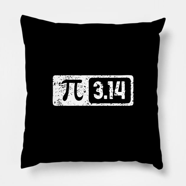 Happy Pi Day No. 2: On March 14th. Sticker design with white lettering with no fill Pillow by Puff Sumo