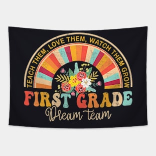 Groovy First Grade Vibes Retro Back To School Teachers Kids Tapestry