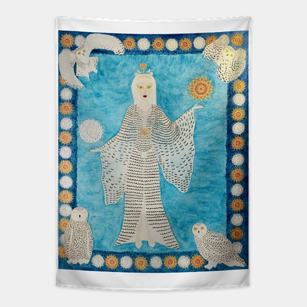 Spirit of the Snowy Owl Tapestry by DebiCady