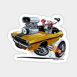 Vince Crain High Octane 1970 Dodge Challenger GOLD Magnet