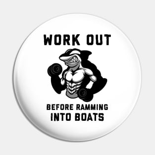 Orca Workout Ramming Into Boats Pin