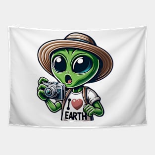 local alien i love earth Tapestry