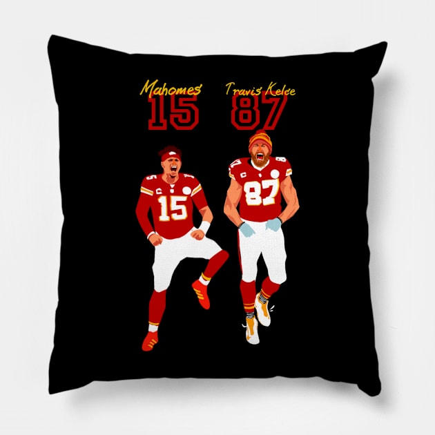 Travis Kelce x Patrick mahomes teammate Pillow by Mic jr