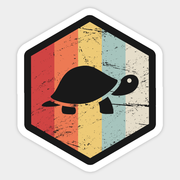 Vintage Retro 70s Turtle - Turtle - Sticker